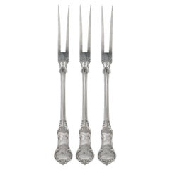 Juego de 6 piezas Tenedores de plata para aperitivos, Letonia, de Rp, años 20 - 30