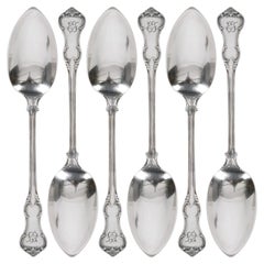 Juego de 6 piezas Cucharas de plata, Letonia. De Rp, años 20 - 30