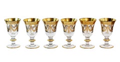 Set of 6 Pcs. Vintage Italian Gilt Glasses