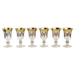 Set of 6 Pcs. Vintage Italian Gilt Glasses