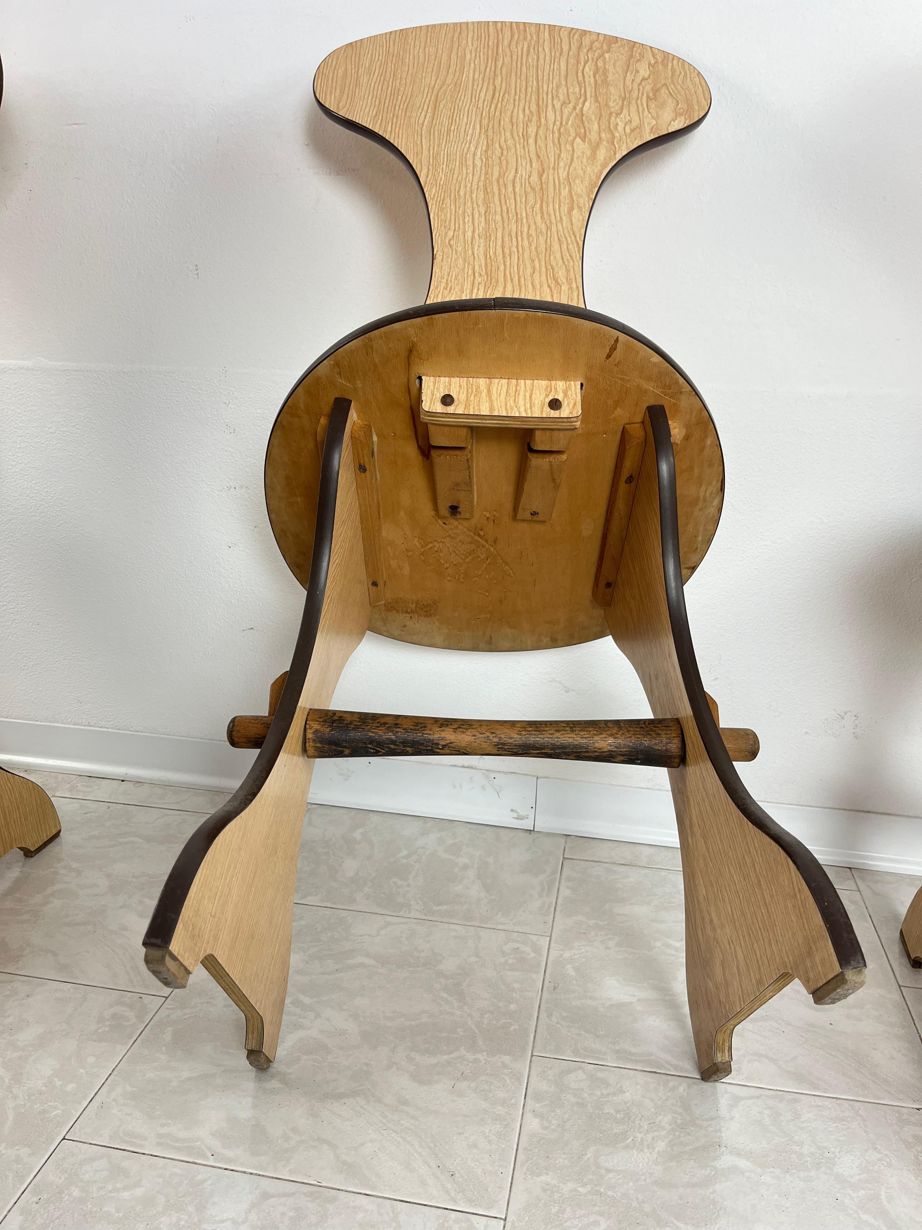 Set of 6 Pedini Fano Mid-Century Chairs Italian design 1960s For Sale 2