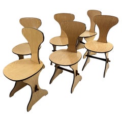 Vintage Set of 6 Pedini Fano Mid-Century Chairs Italian design 1960s