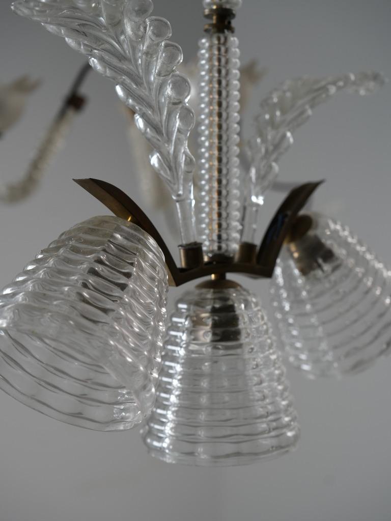 Set of 6 Pendants in Glass and Brass, Italy, 1940’s For Sale 4