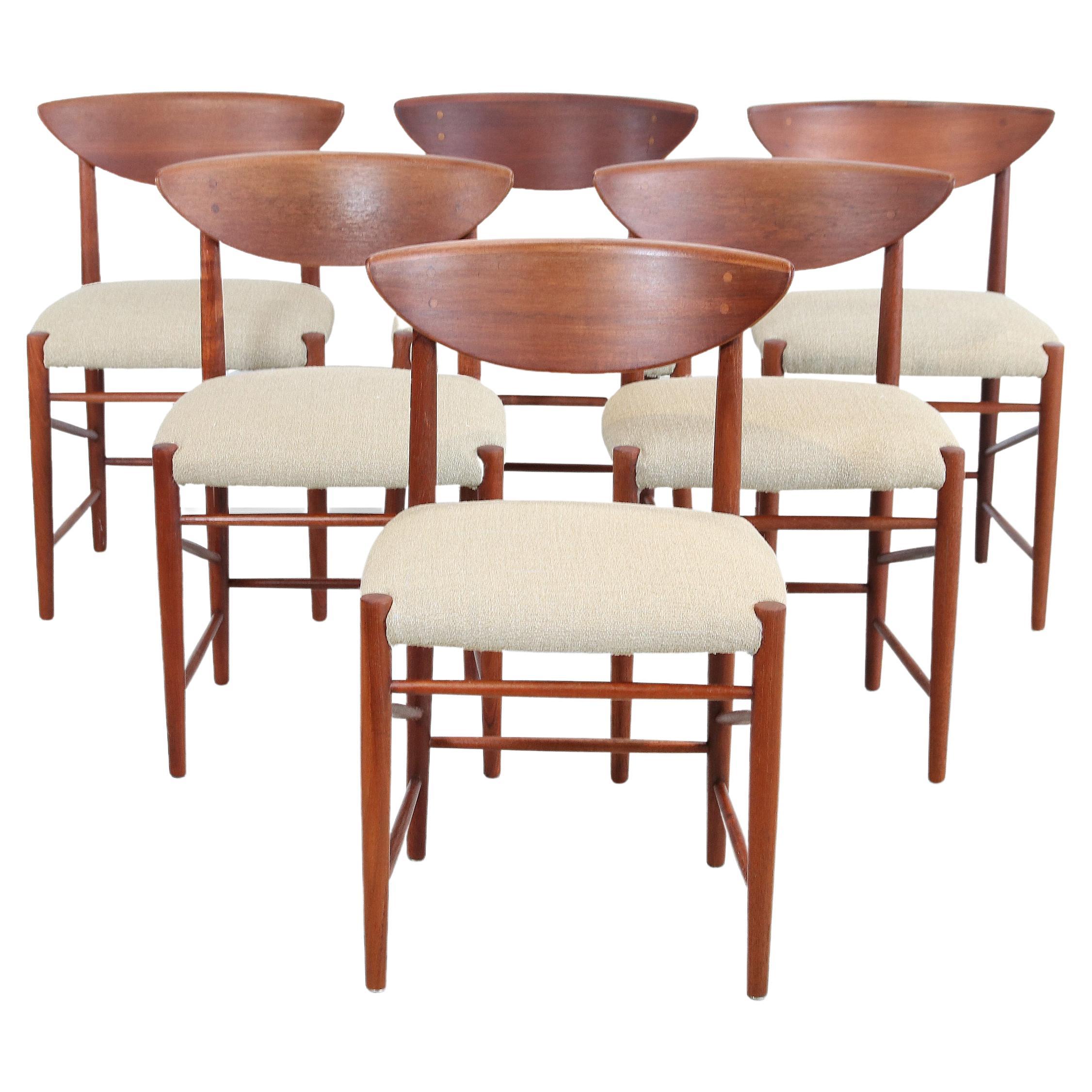 Set of 6 Peter Hvidt and Orla Molgaard Nielsen model 316 chairs For Sale