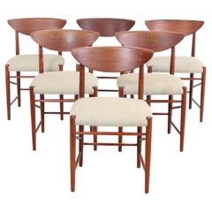 Set of 6 Peter Hvidt and Orla Molgaard Nielsen model 316 chairs