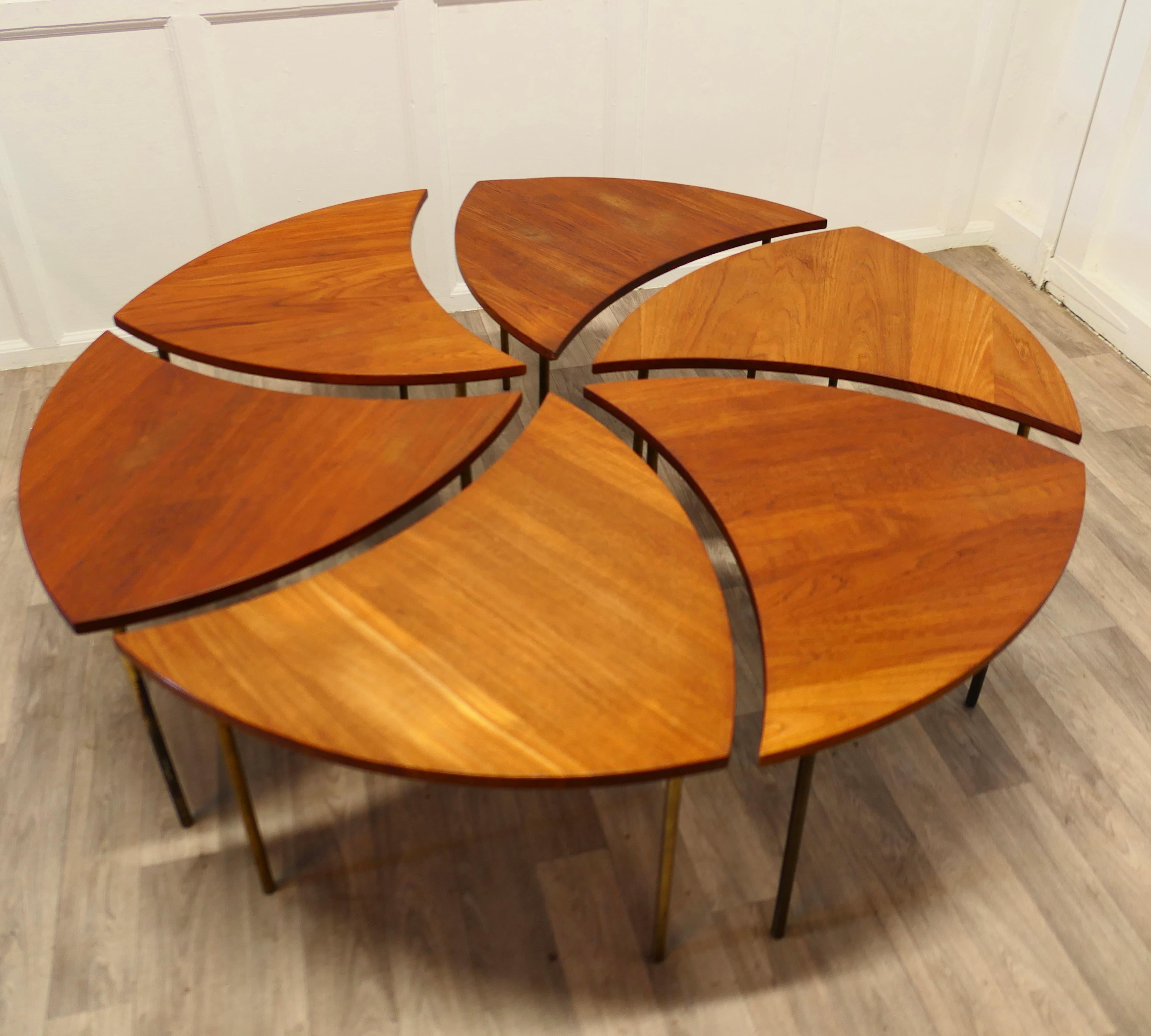 Set of 6 Peter Hvidt Design Pinwheel Tables  Brilliant design by Peter Hvidt 4