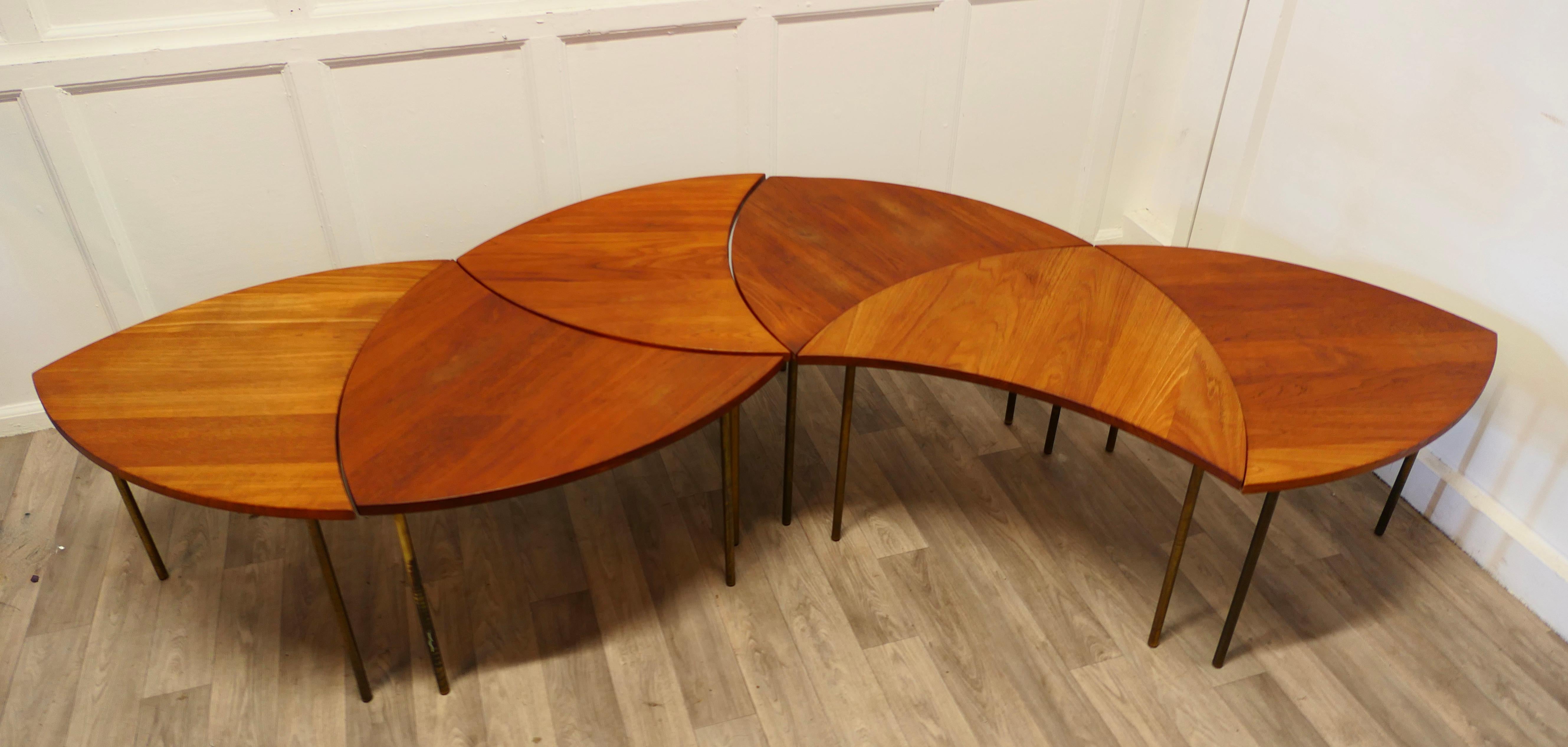 Set of 6 Peter Hvidt Design Pinwheel Tables  Brilliant design by Peter Hvidt 5