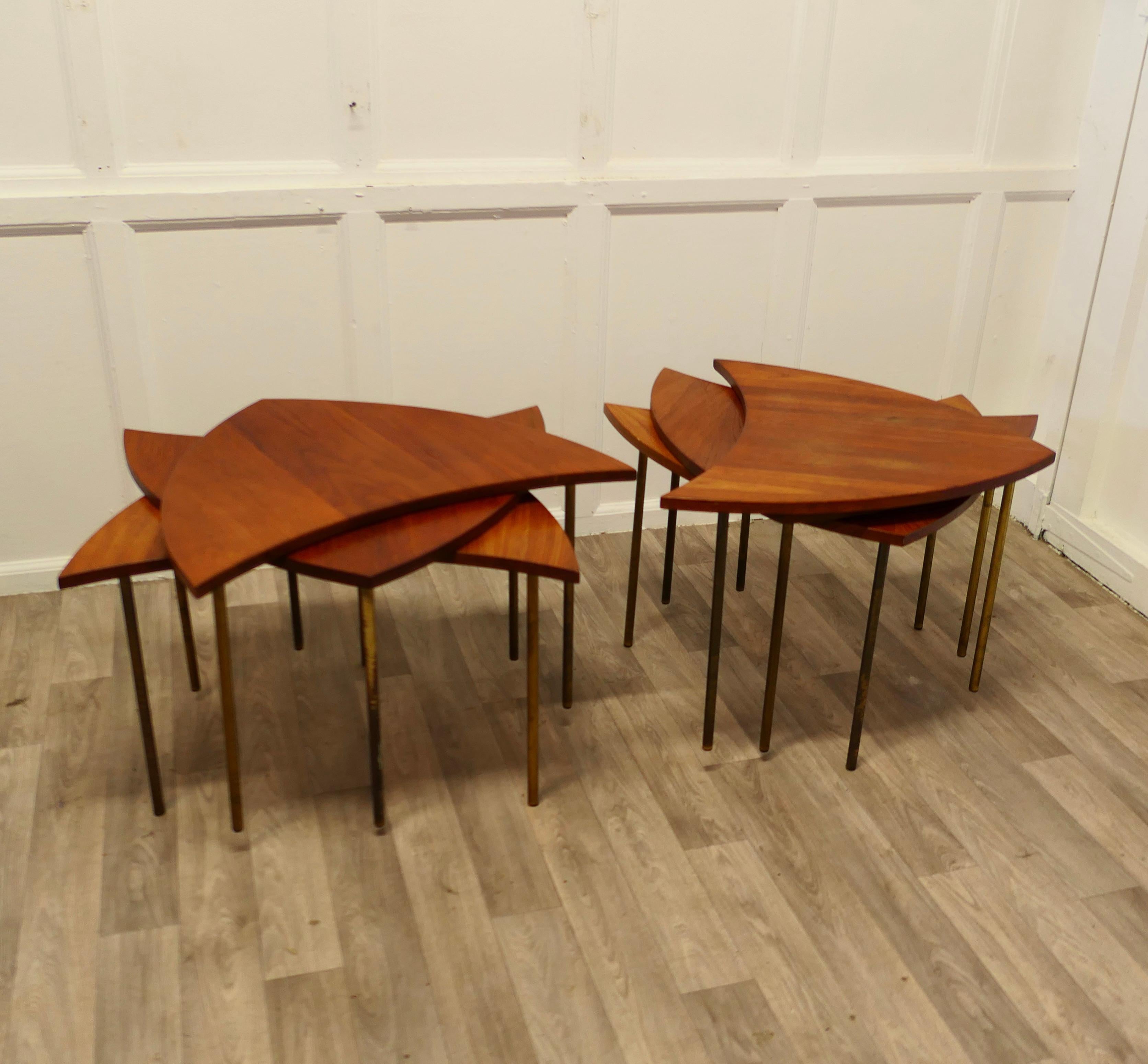 Set of 6 Peter Hvidt Design Pinwheel Tables  Brilliant design by Peter Hvidt 6