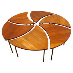 Set of 6 Peter Hvidt Design Pinwheel Tables  Brilliant design by Peter Hvidt