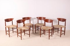 Juego de 6 sillas de comedor de teca «Modelo 316» de Peter Hvidt y Orla Mølgaard-Nielsen, 1955