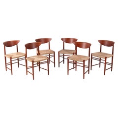 Juego de 6 sillas de comedor de teca «Modelo 316» de Peter Hvidt y Orla Mølgaard-Nielsen, 1955