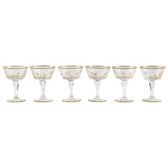 French 19th Century Crystal Champagne Glasses