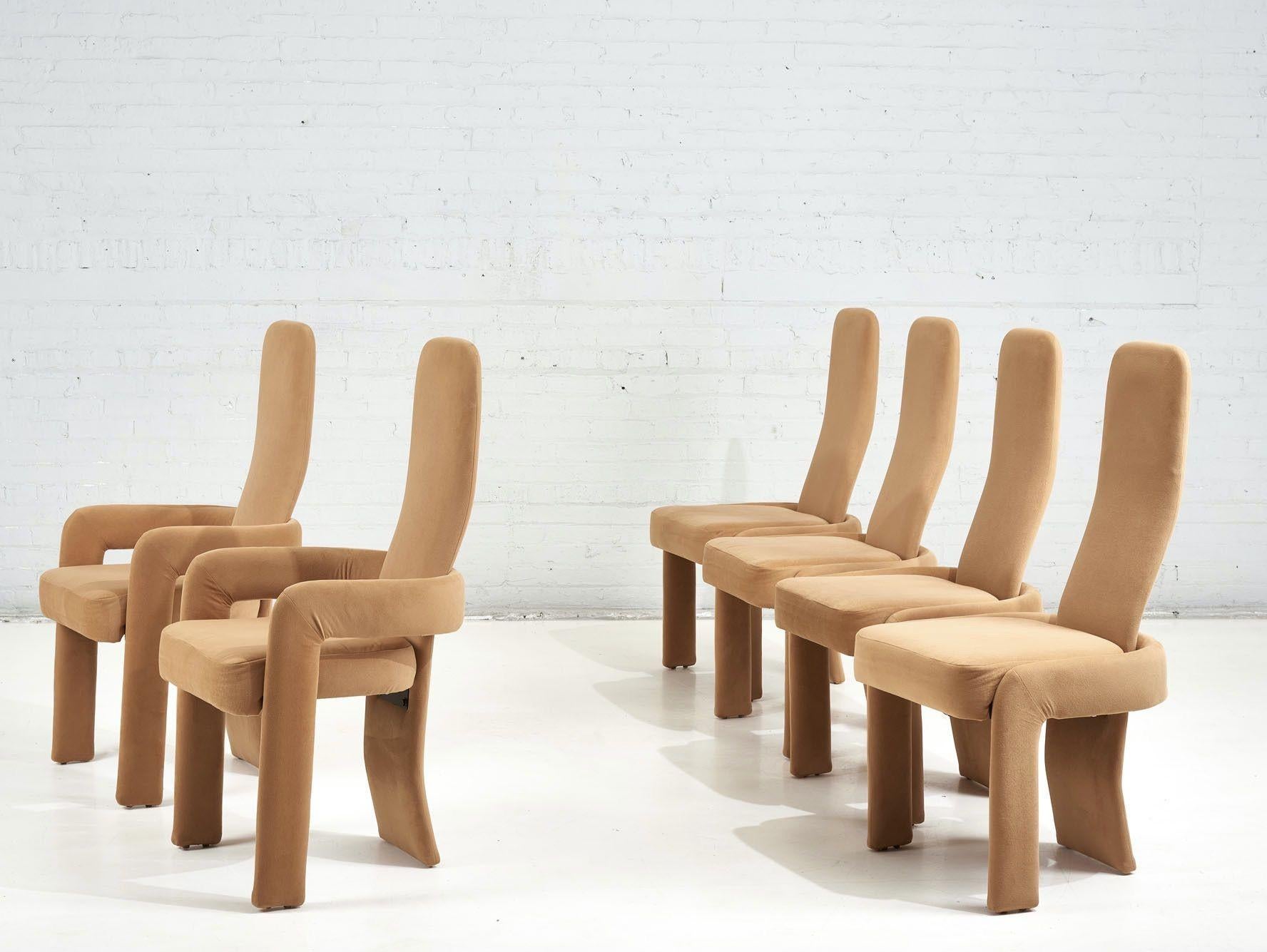 Post-Modern Set of 6 Pierre Cardin Dining Chairs, 1980