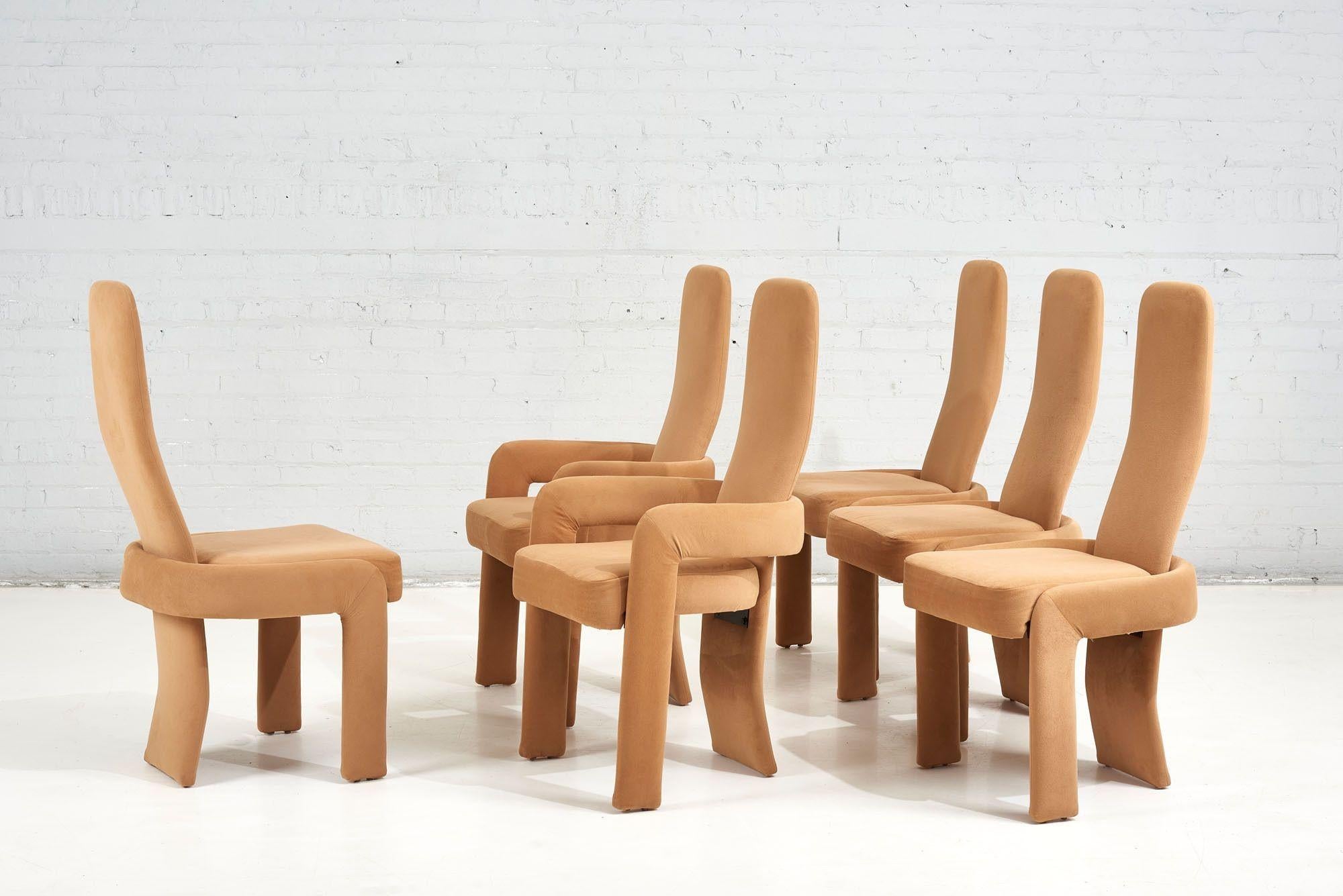 Upholstery Set of 6 Pierre Cardin Dining Chairs, 1980