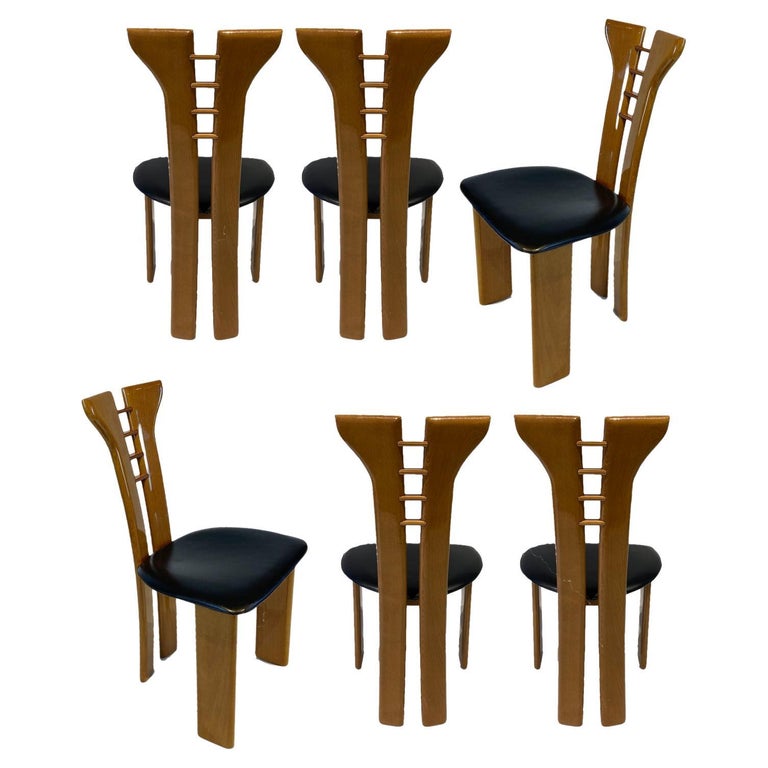 Set of 6 Pierre Cardin Sculptural Dining Chairs, 12 Available