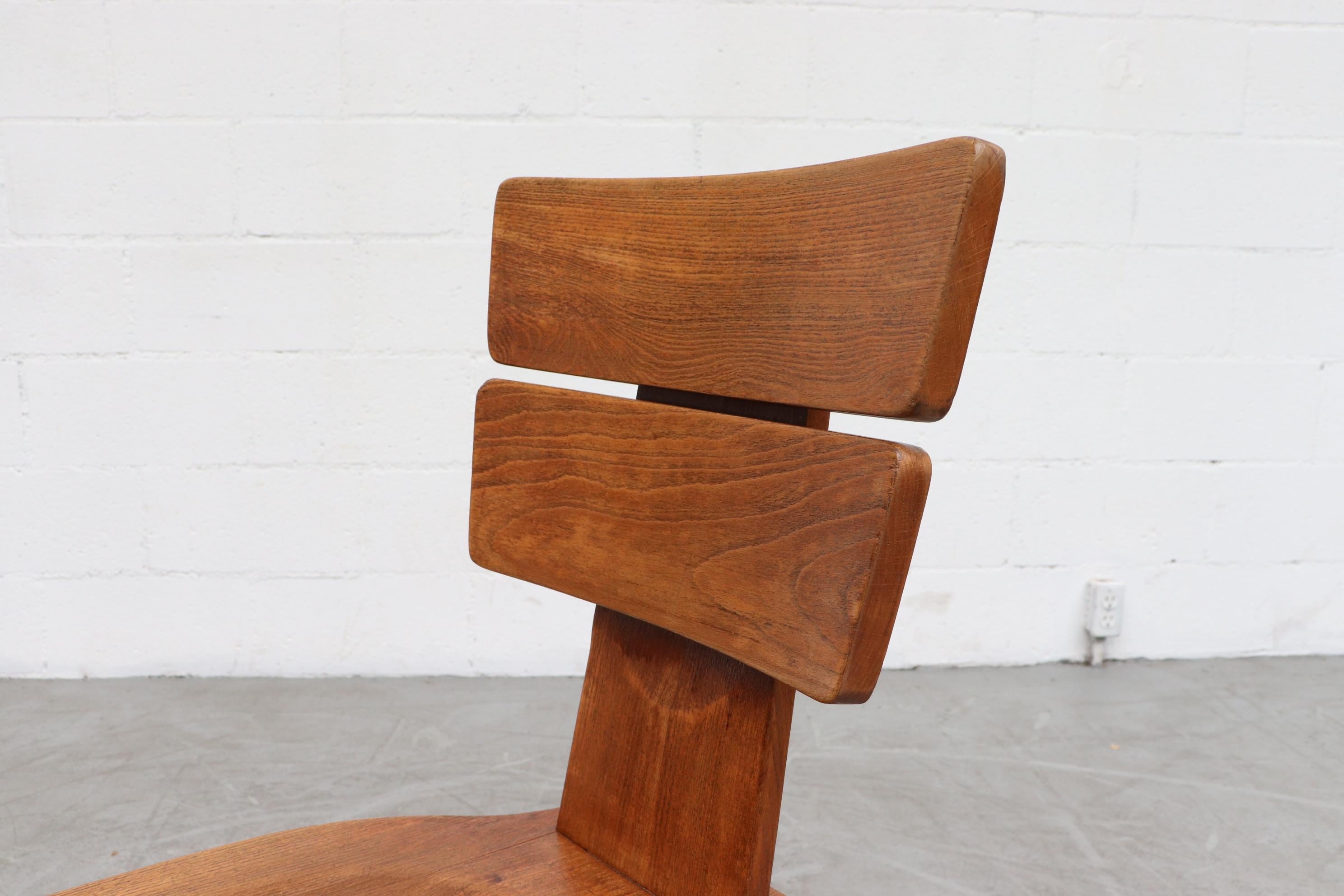 Set of 6 Pierre Chapo Inspired Brutalist Dining Chairs 3