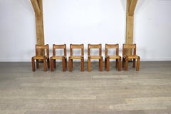Set Of 6 Pierre Chapo S11 Dining Chairs, France, 1960s