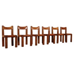 Set Of 6 Pierre Chapo S11 Dining Chairs, France, 1960s
