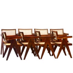 Set of Six Pierre Jeanneret Armchairs in Teak from the Chandigarh Project
