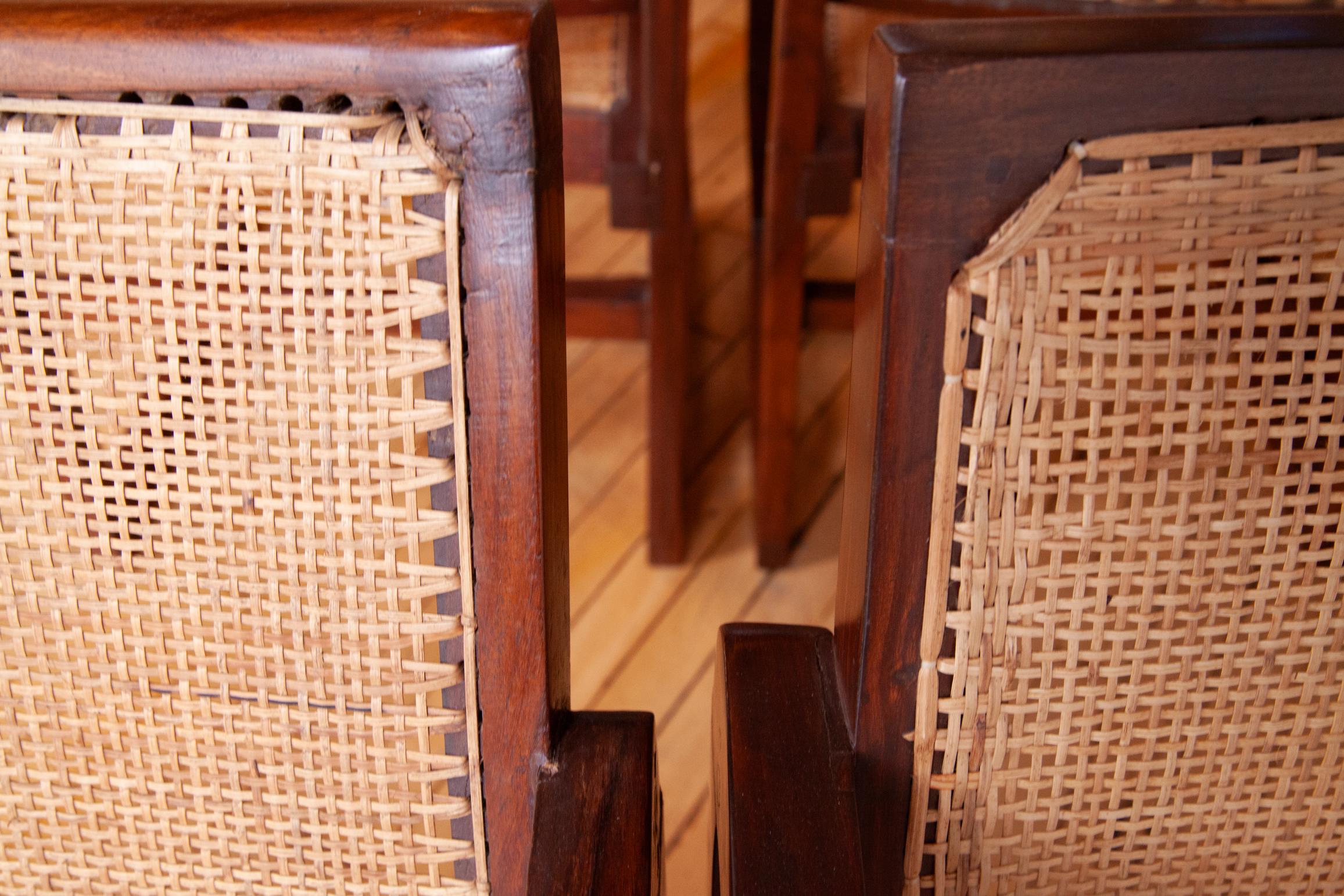 Indien Ensemble de 6 fauteuils boîte Pierre Jeanneret en vente