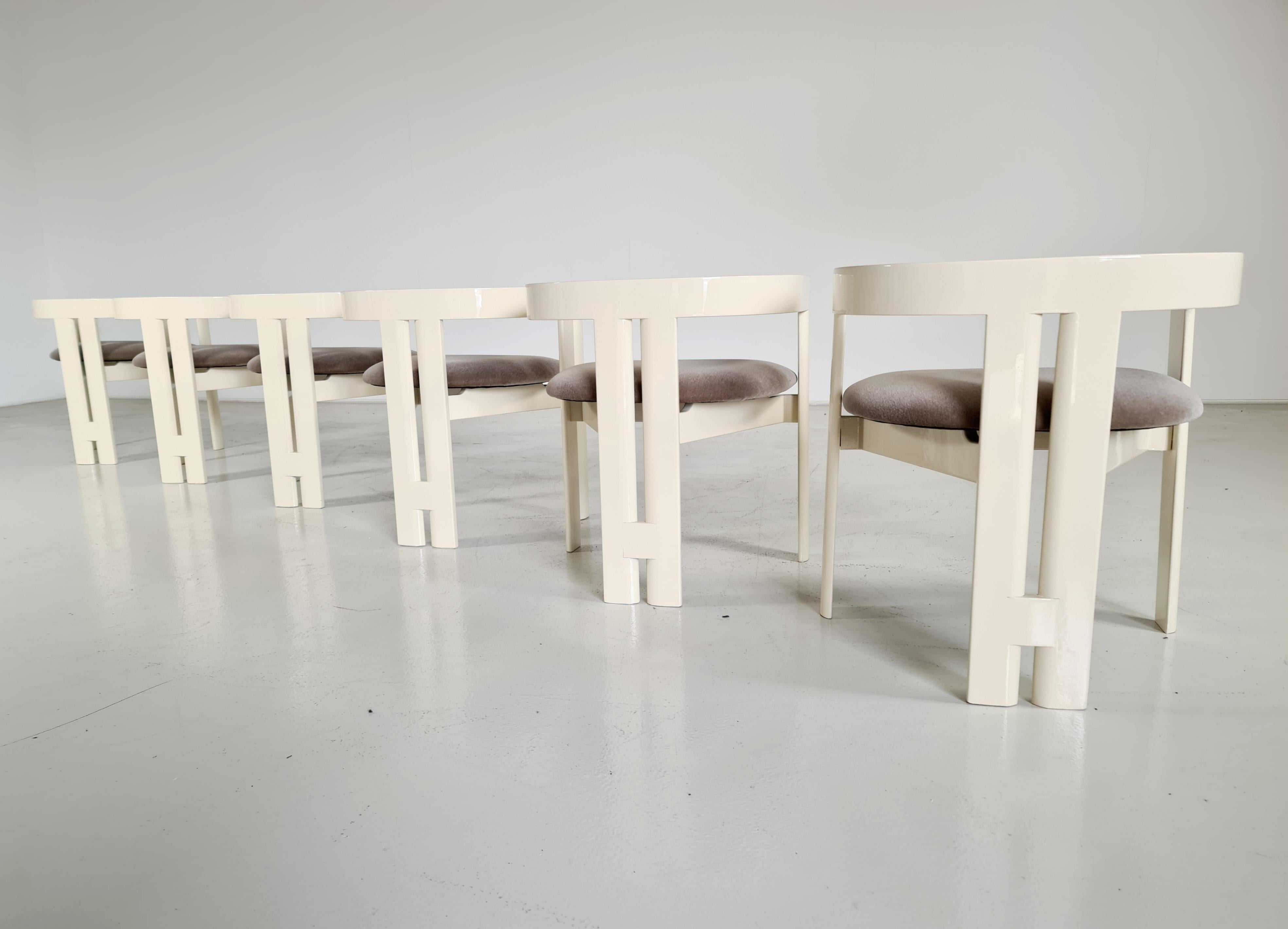 Mid-Century Modern Set of 6 Pigreco Dining Chairs by Tobia Scarpa for Gavina, 1960s