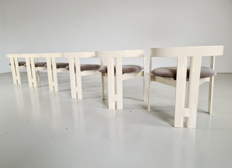 Mid-Century Modern Set of 6 Pigreco Dining Chairs by Tobia Scarpa for Gavina, 1960s For Sale