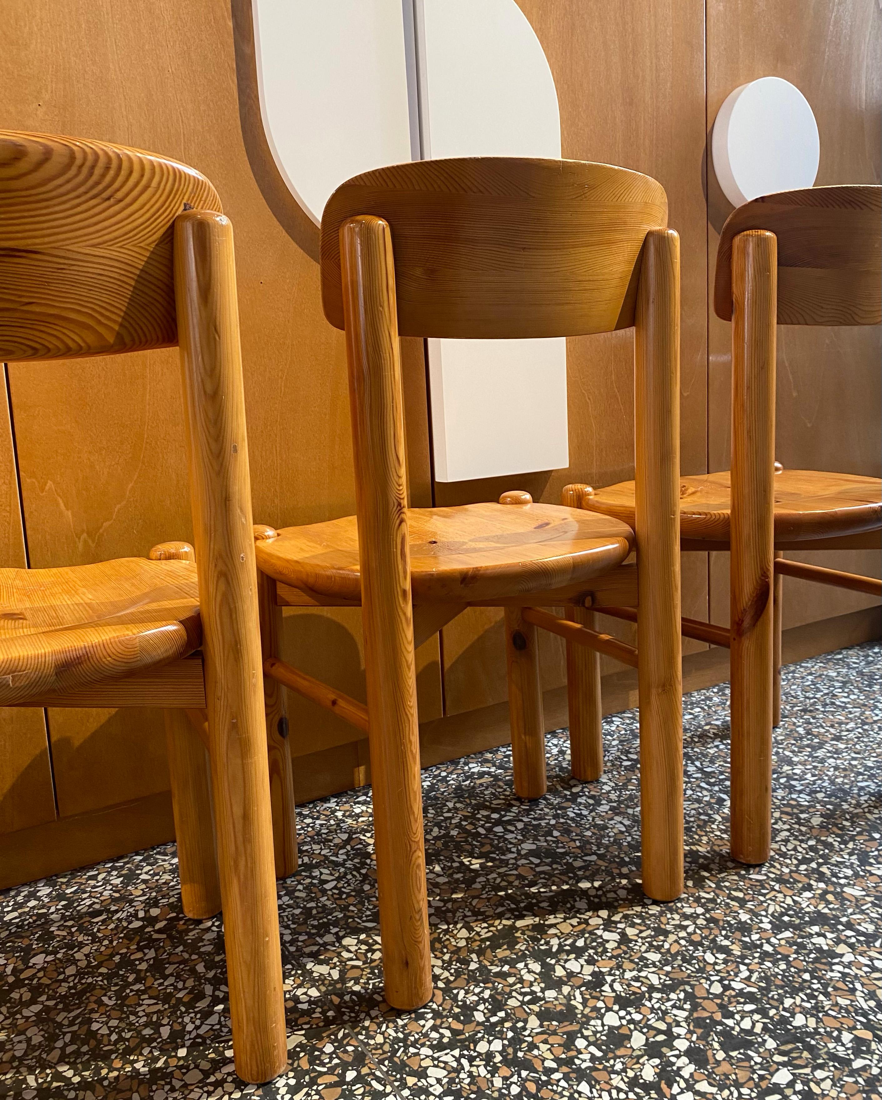 Mid-Century Modern Six Rainer Daumiller Pine dining Chairs for Hirtshals Savaerk, Denmark 1970s