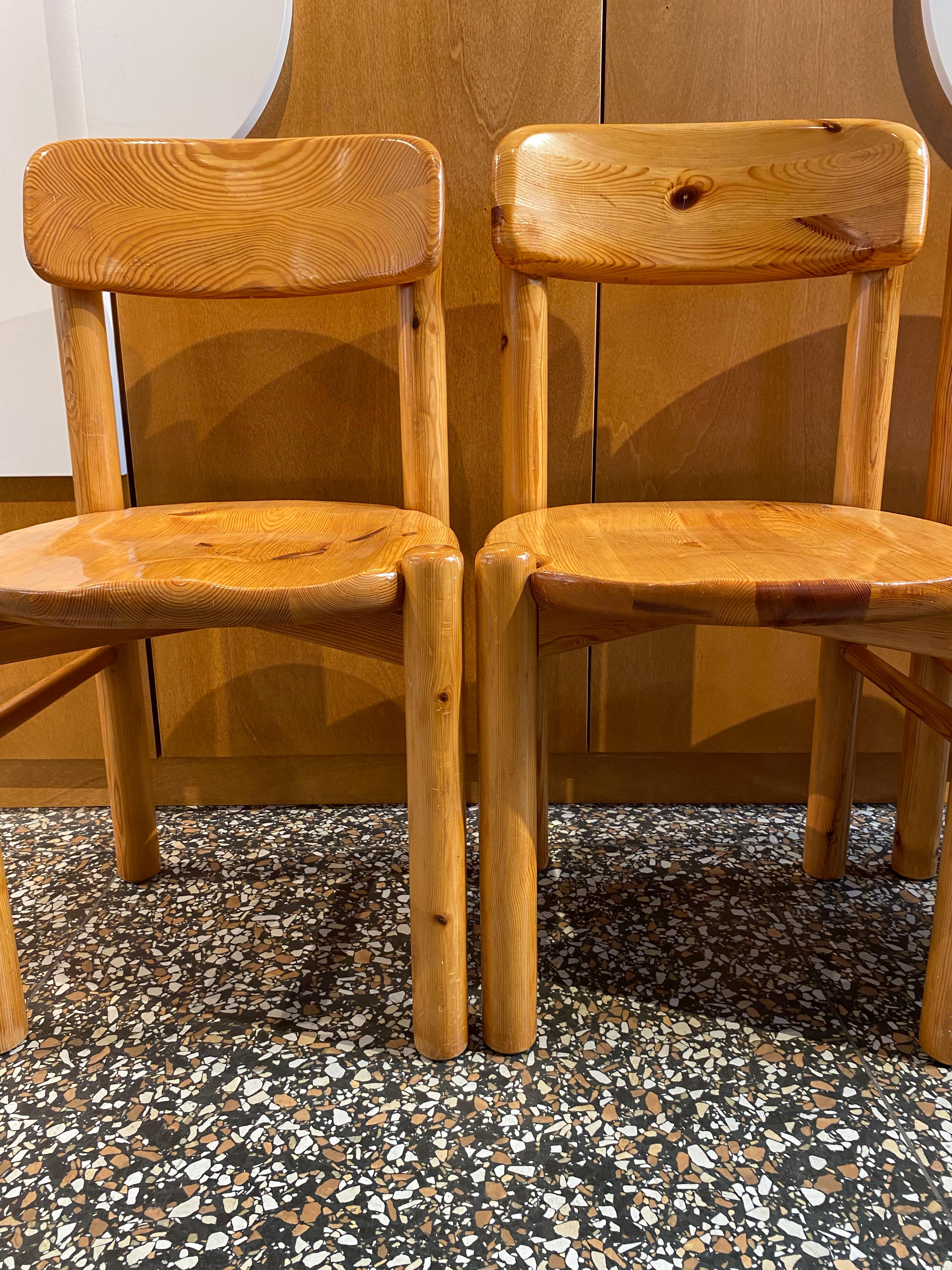 Late 20th Century Six Rainer Daumiller Pine dining Chairs for Hirtshals Savaerk, Denmark 1970s