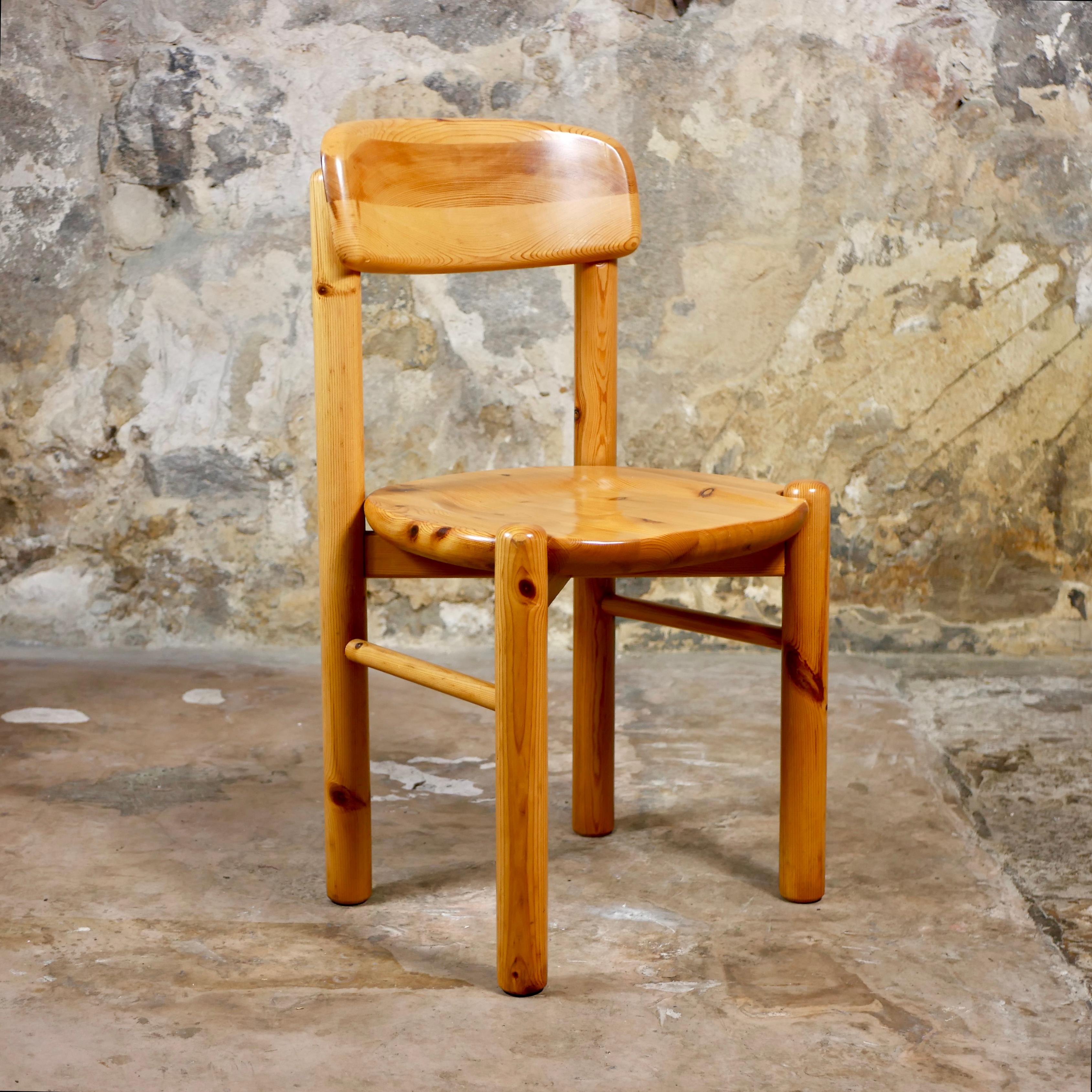 Set of 6 pine chairs by Rainer Daumiller for Hirsthals Savvaerk, Denmark, 1960s For Sale 4