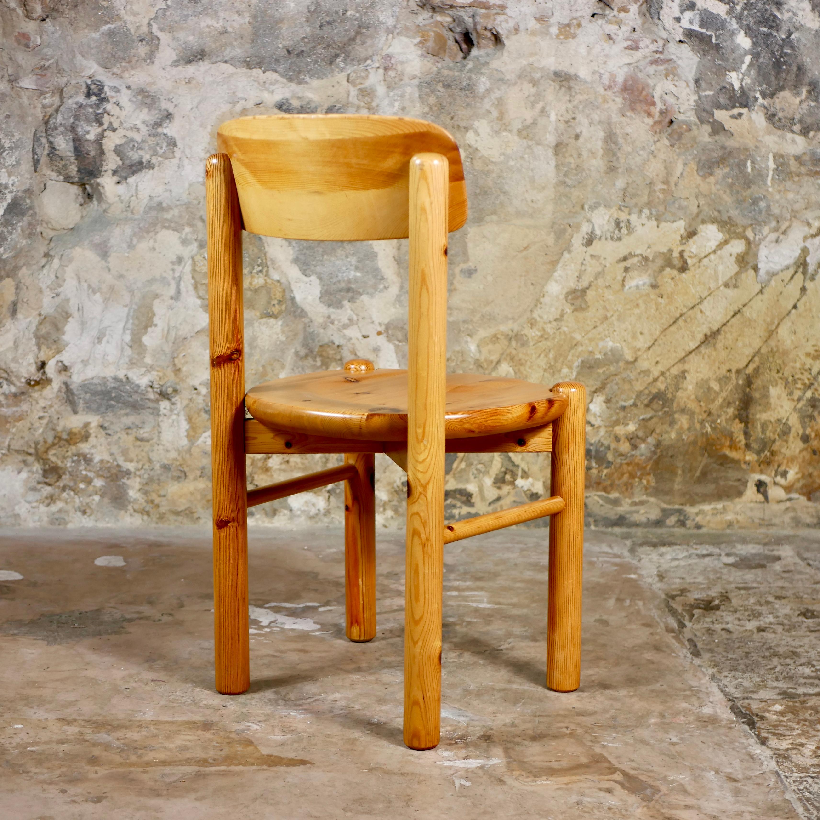Set of 6 pine chairs by Rainer Daumiller for Hirsthals Savvaerk, Denmark, 1960s For Sale 6