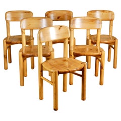 Vintage Set of 6 pine chairs by Rainer Daumiller for Hirsthals Savvaerk, Denmark, 1960s