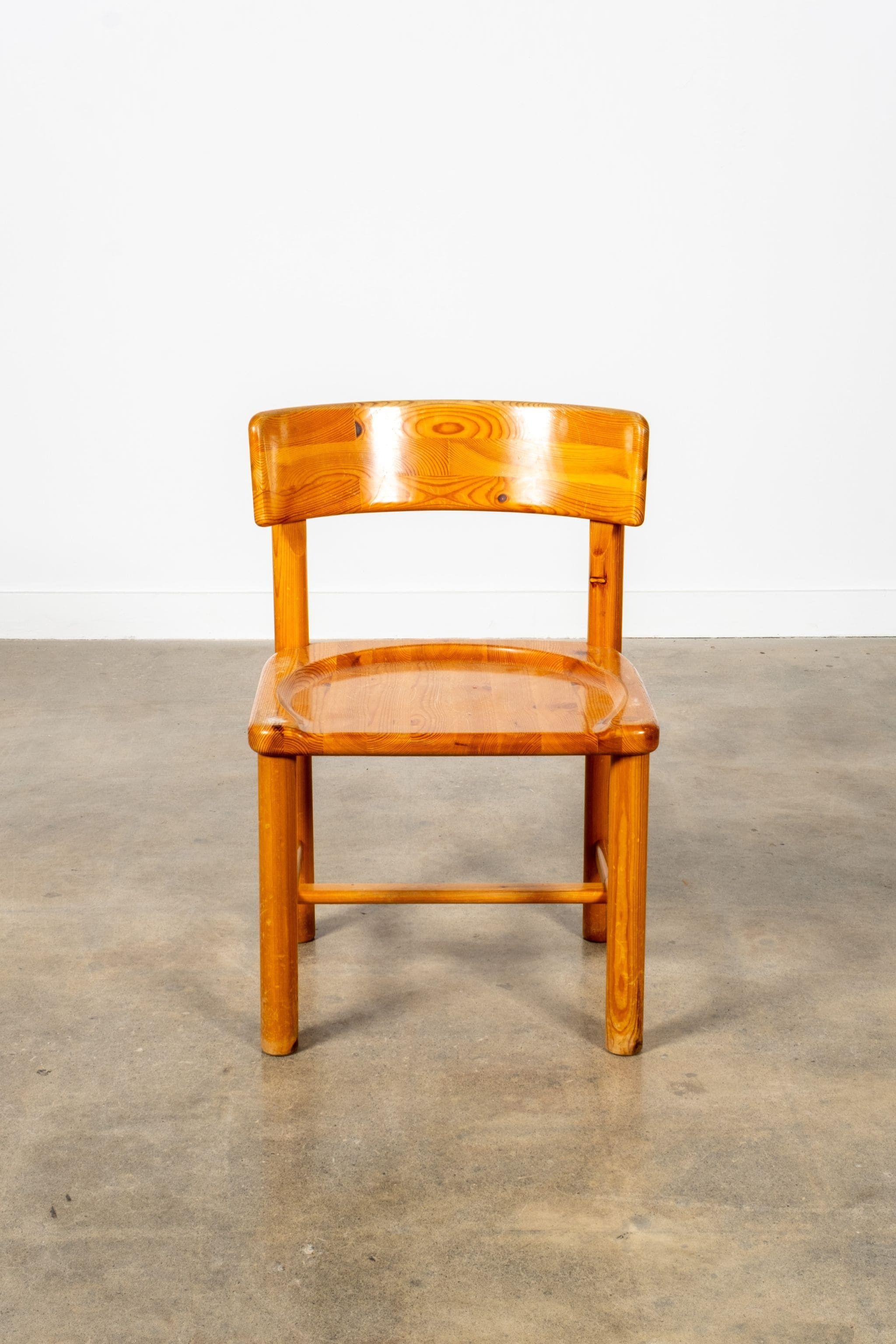 Mid-Century Modern Set of 6 Pine Chairs by Rainer Daumiller For Sale