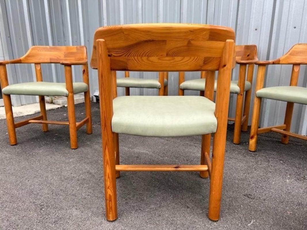Late 20th Century Set of 6 Pine Dining Chairs by Rainer Daumiller For Sale