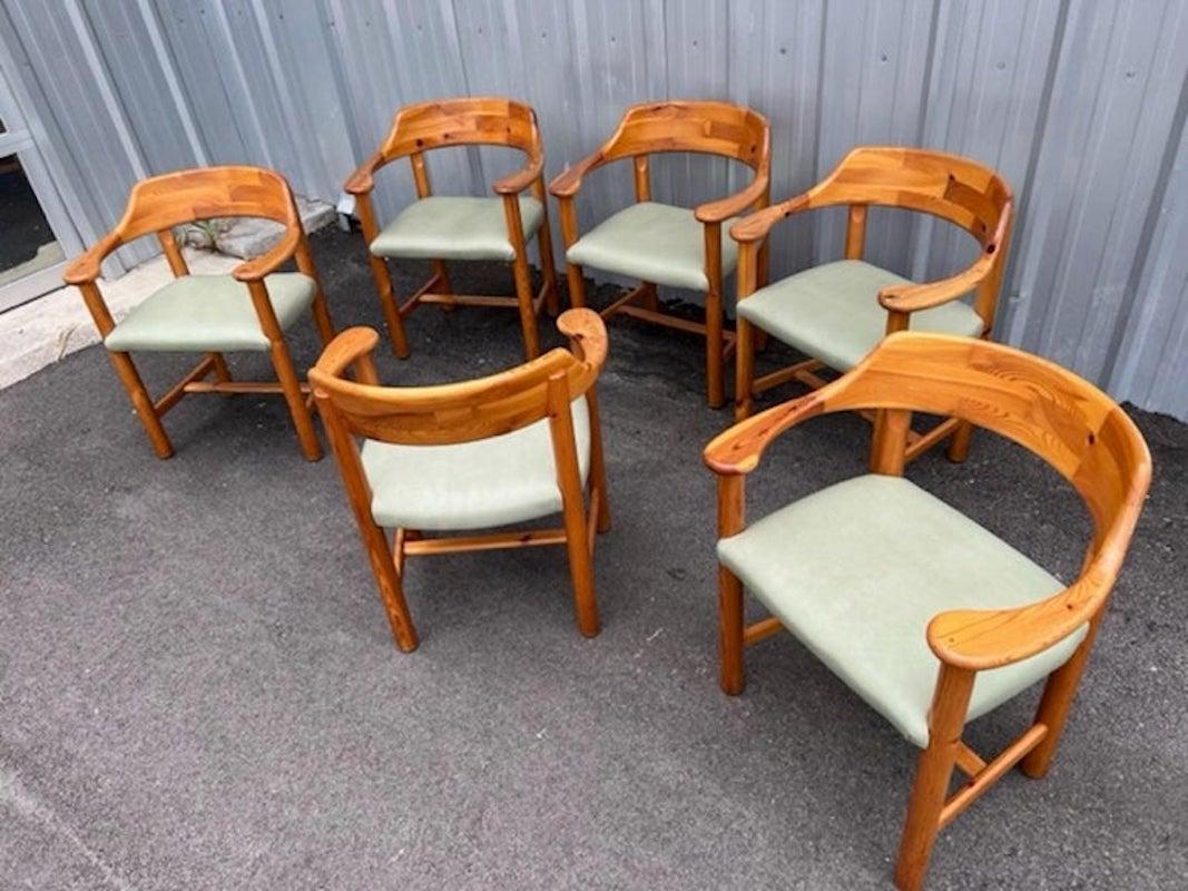 Set of 6 Pine Dining Chairs by Rainer Daumiller For Sale 2