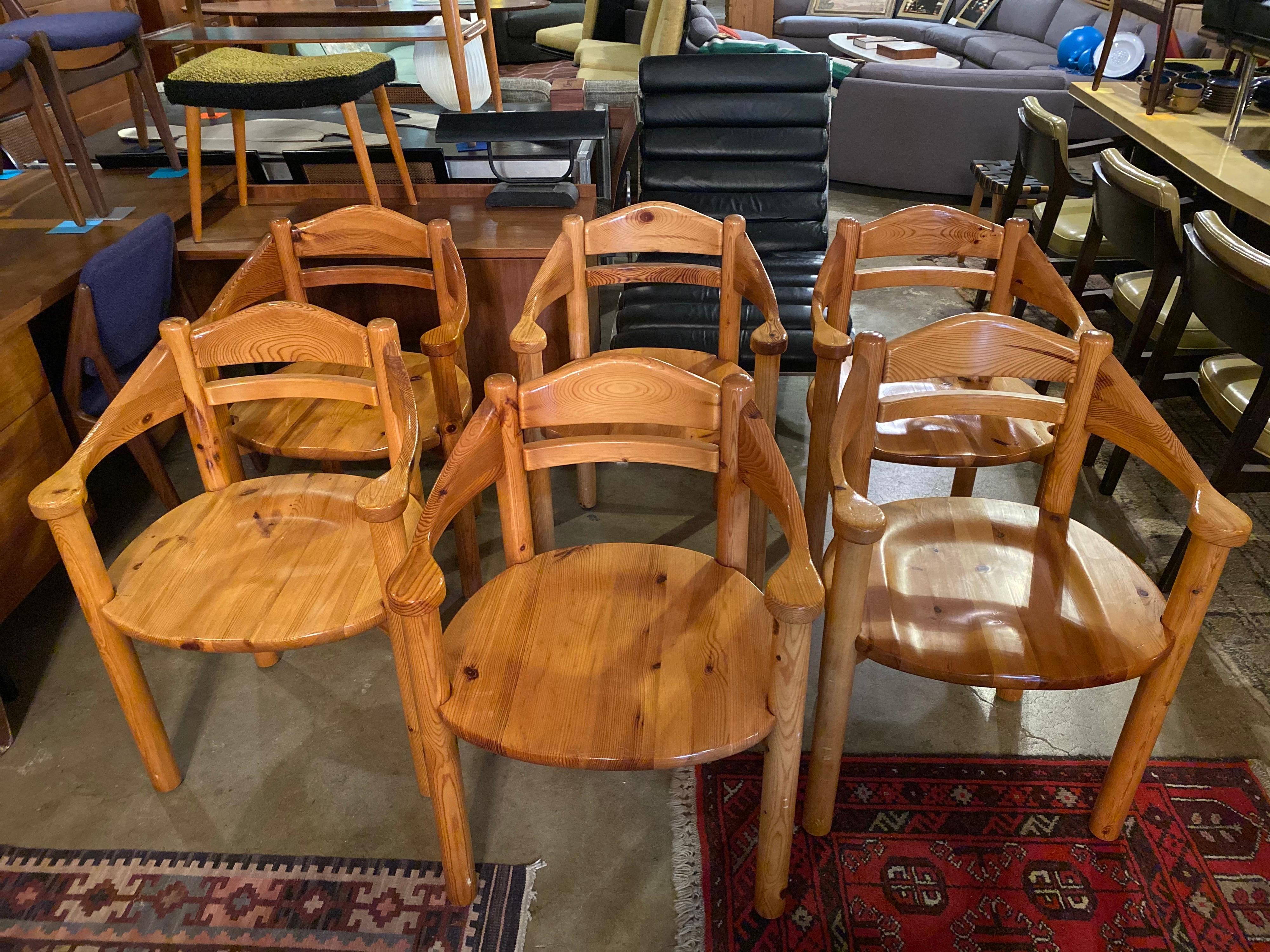 Set of 6 Pine Rainer Daumiller Dining Chairs 4