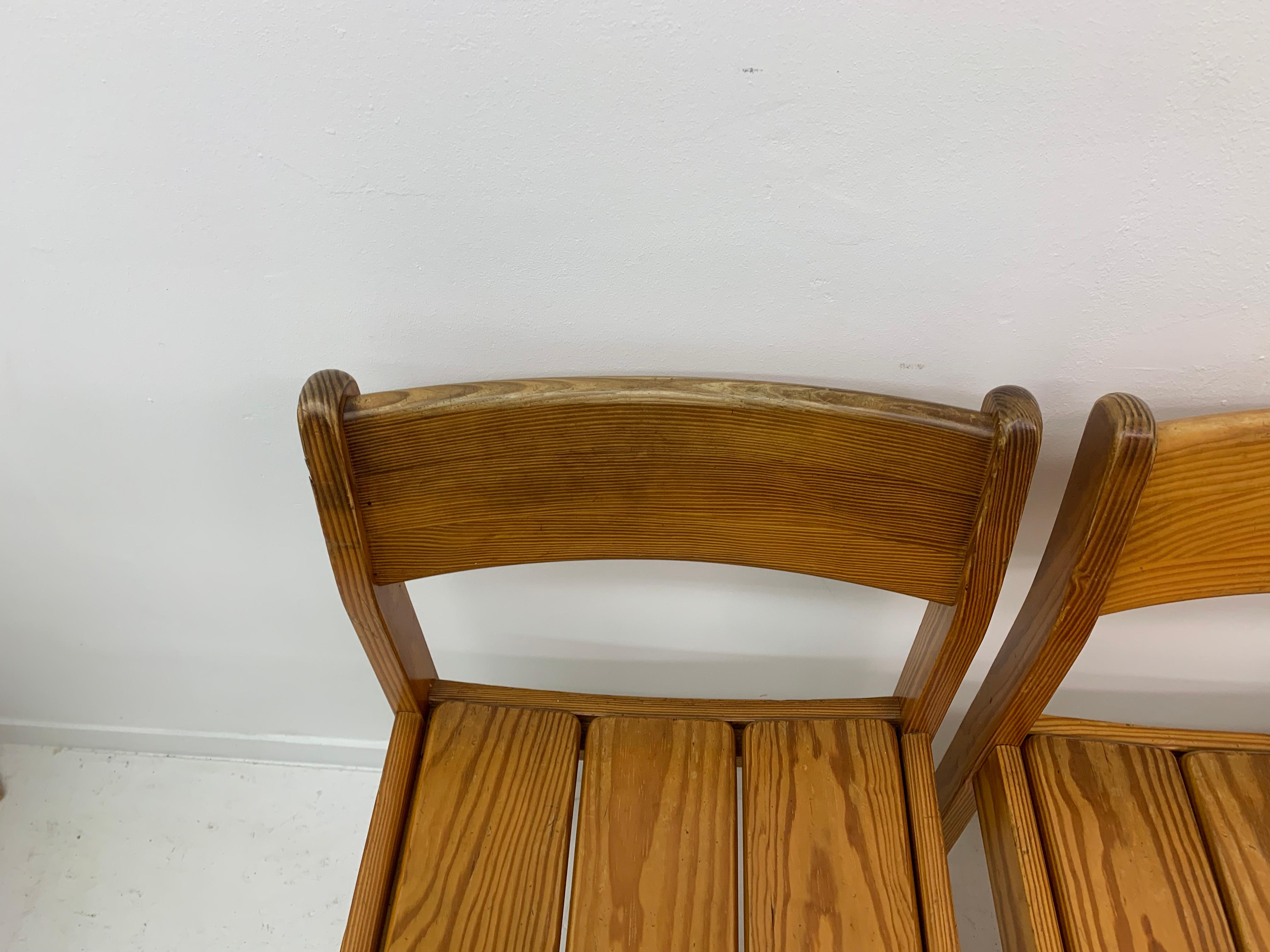Set of 6 Pine Wood Dining Chairs, 1970’s For Sale 8