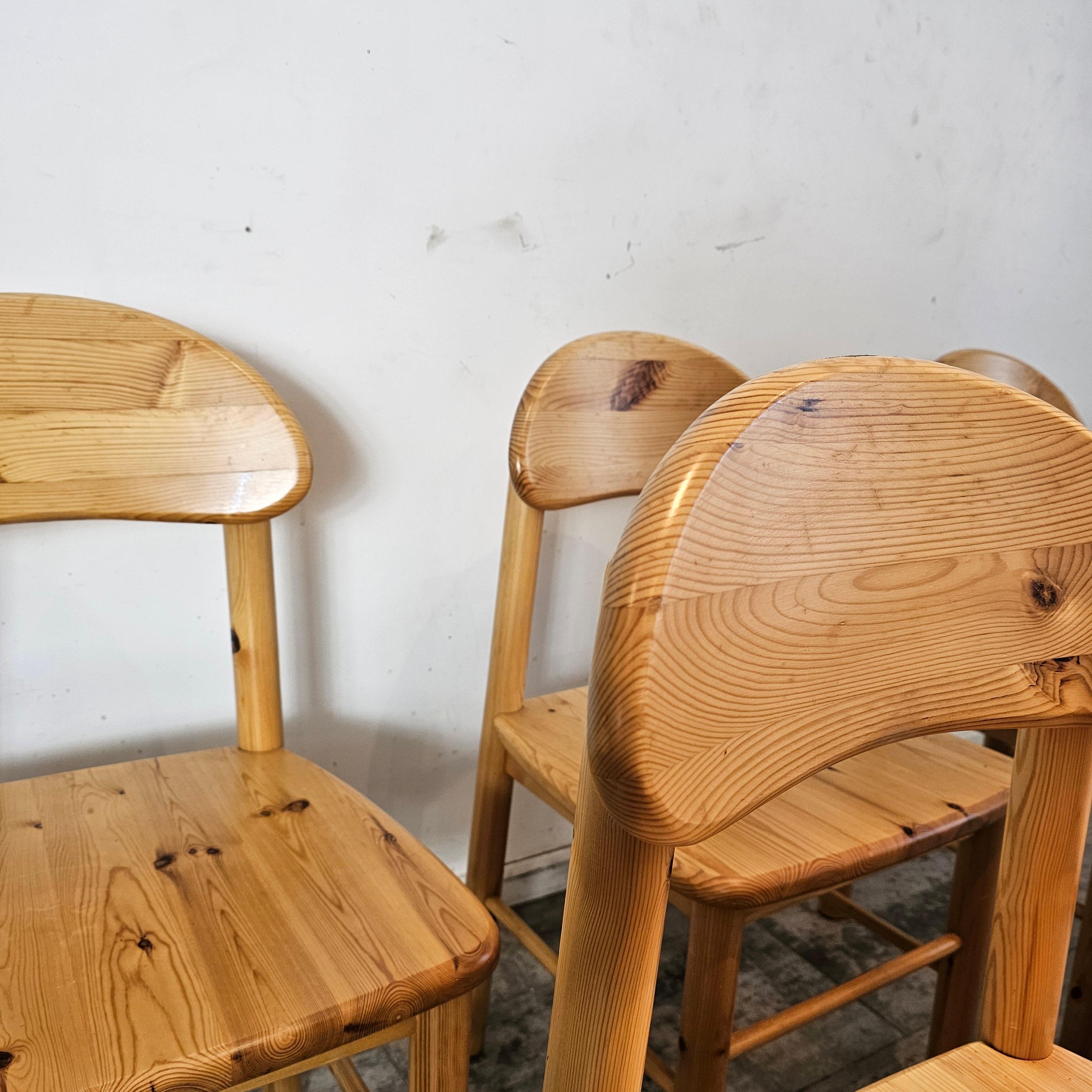 Belga Set di 6 sedie in legno di pino anni '80 in vendita