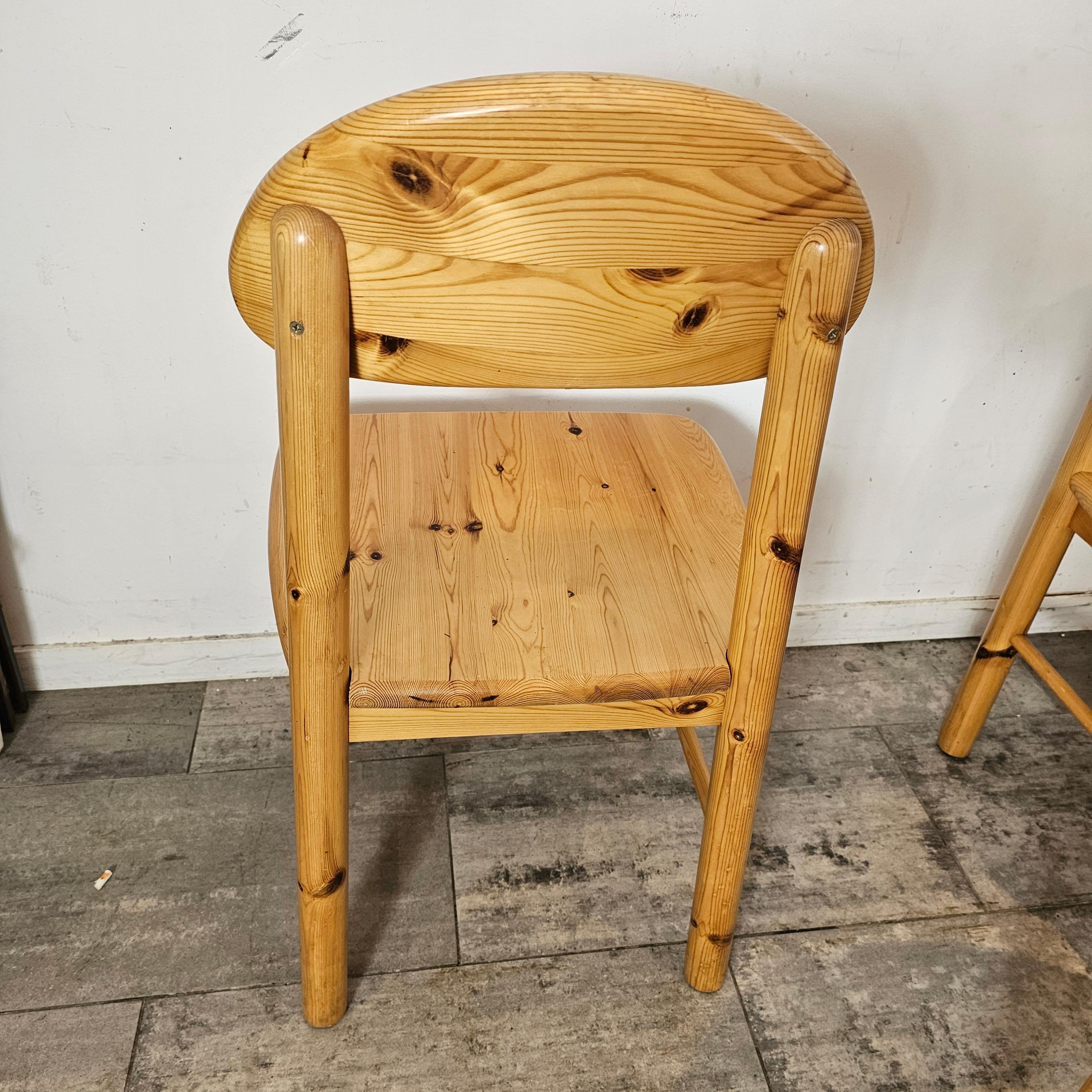 Pino Set di 6 sedie in legno di pino anni '80 in vendita