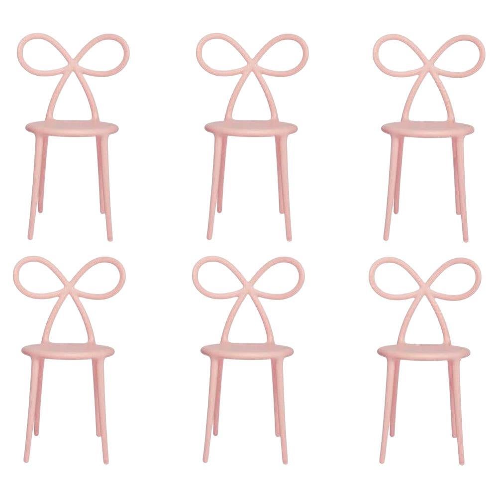 Set of 6 Pink Ribbon Chairs, Designed by Nika Zupanc