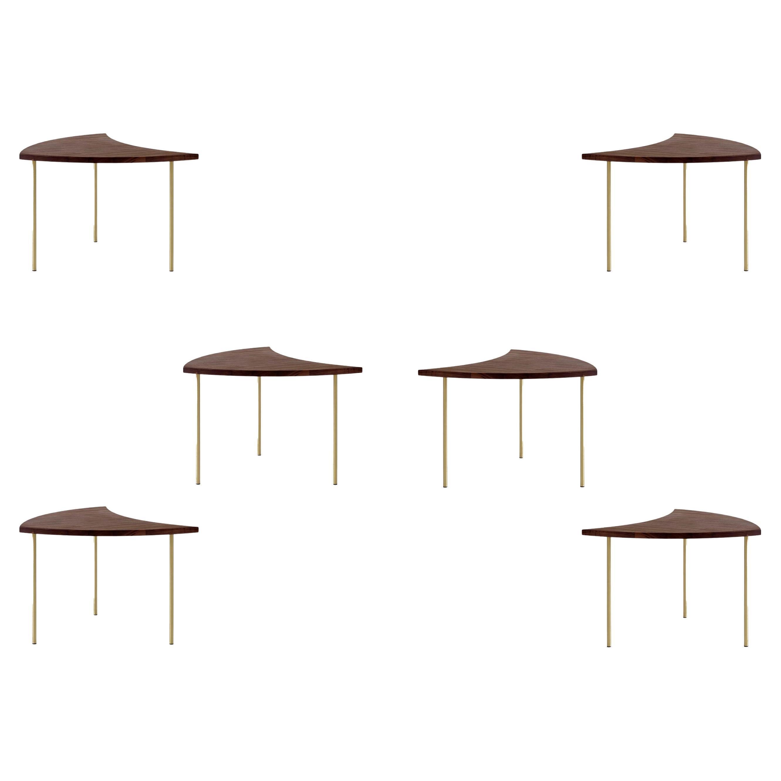 Juego de 6 molinetes HM7, nogal aceitado y latón by Hvidt & Mølgaard for &tradition