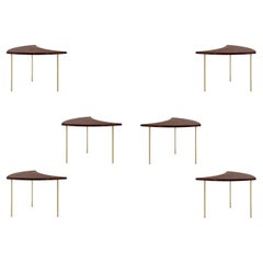 Set of 6 Pinwheel HM7, Oiled Walnut & Brass by Hvidt & Mølgaard for &tradition