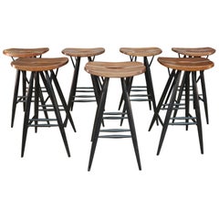 Set of 6 Pirkka Bar Stool by Ilmari Tapiovaara