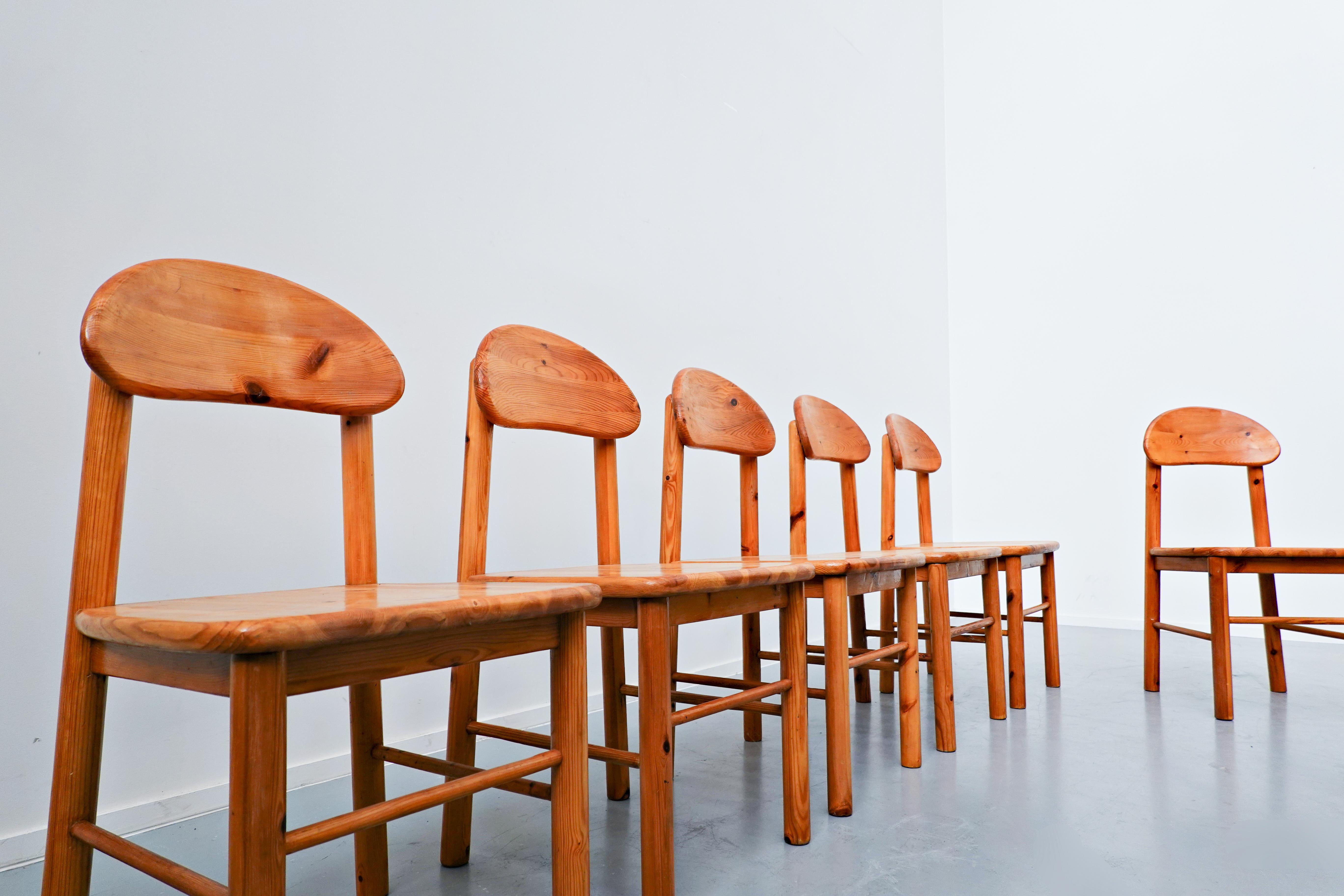 Set of 6 pitchpin chairs by Rainer Daumiller, 1970s. 
  