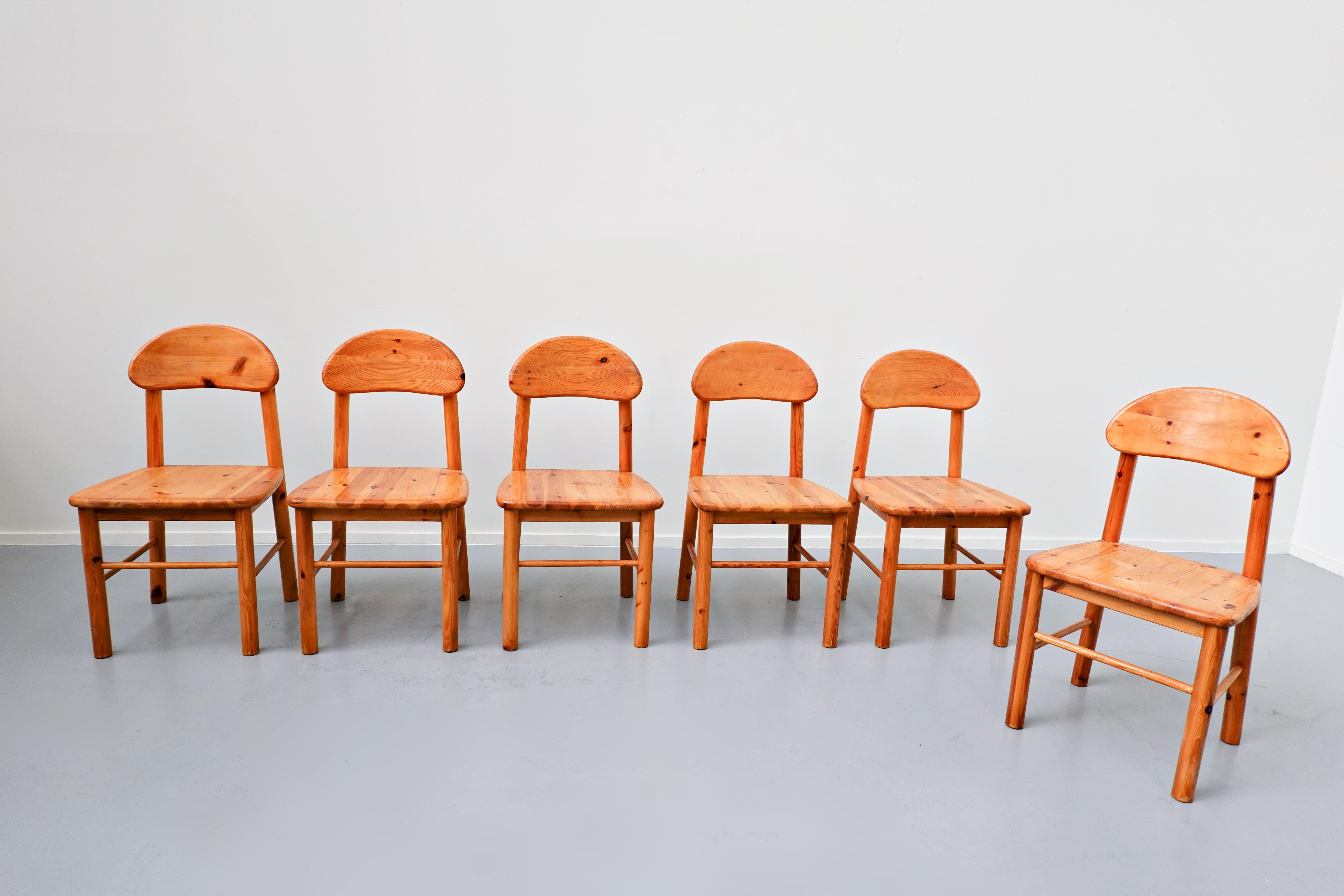 Mid-Century Modern Set of 6 Pitchpin Chairs by Rainer Daumiller, 1970s For Sale