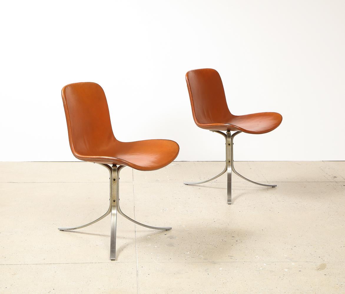 Modern Set of 6 PK9 Chairs by Poul Kjaerholm