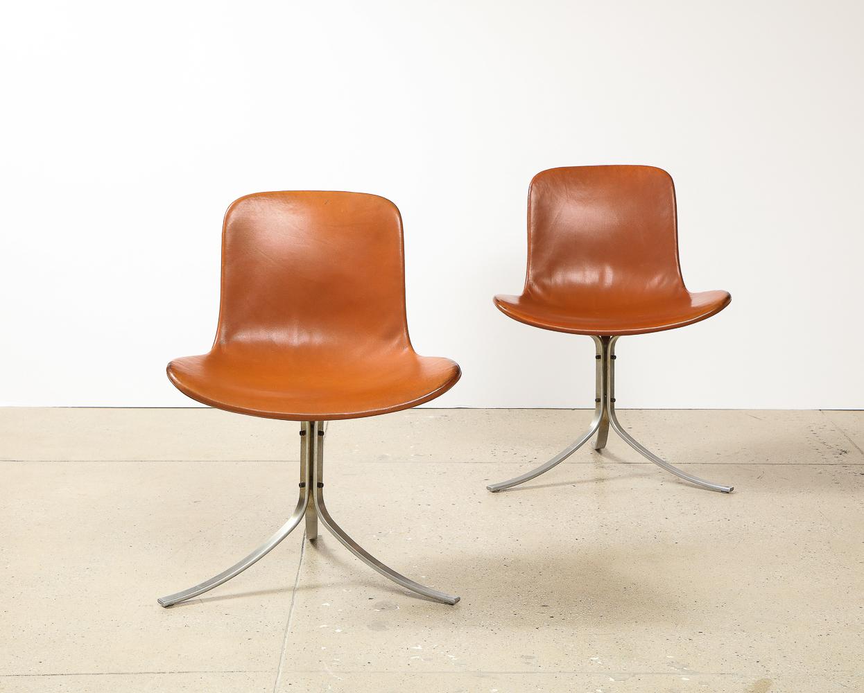 Hand-Crafted Set of 6 PK9 Chairs by Poul Kjaerholm
