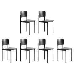 Set of 6 Plan Chairs, Black Ash /Black Steel, Edward Barber & Jay Osgerby
