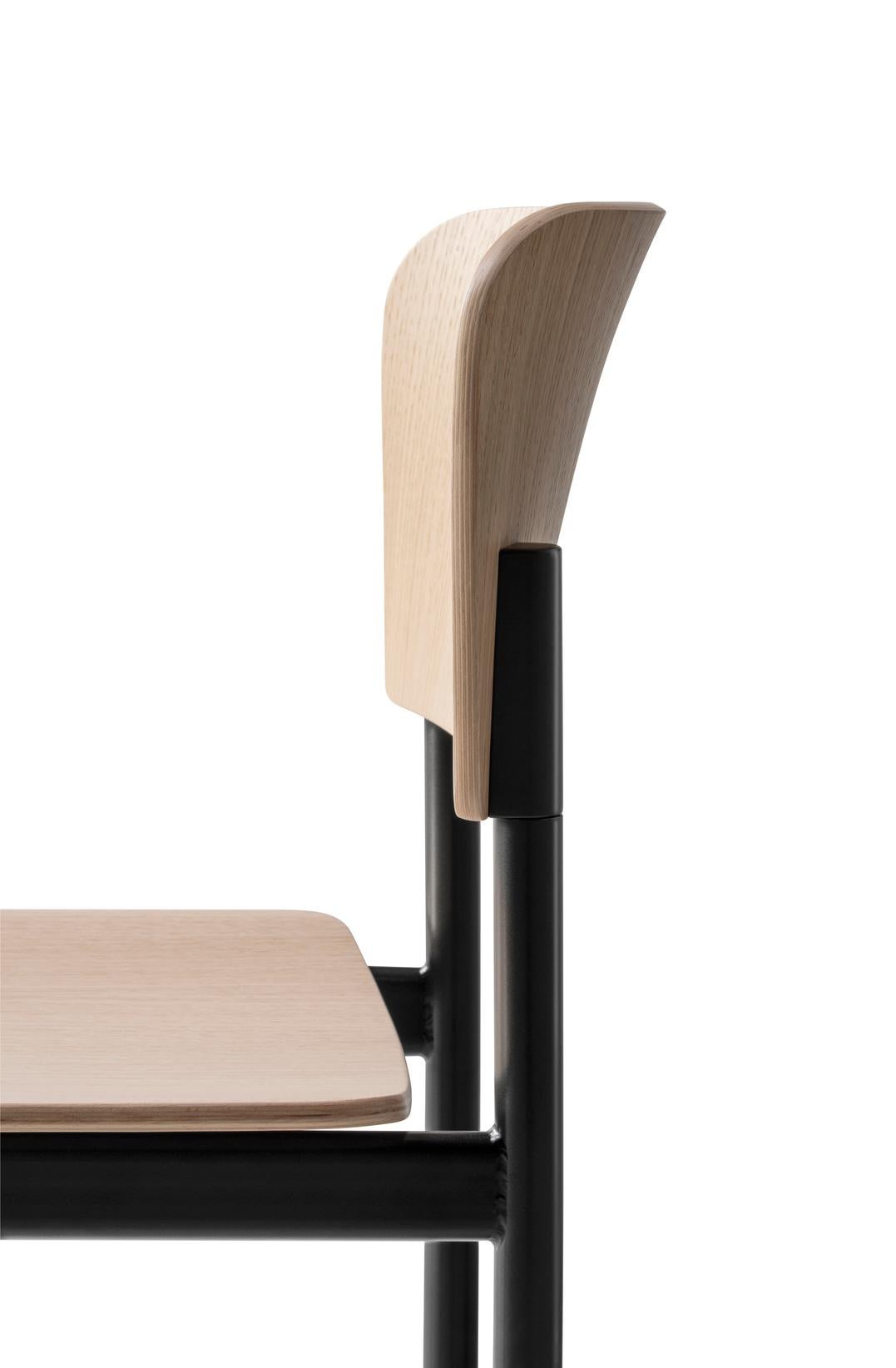 Contemporary Set of 6 Plan Chairs, Oak/Black Steel, Edward Barber & Jay Osgerby, Fredericia For Sale