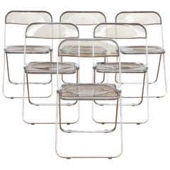 Set of 6 Plia Folding Chairs by Giancarlo Piretti