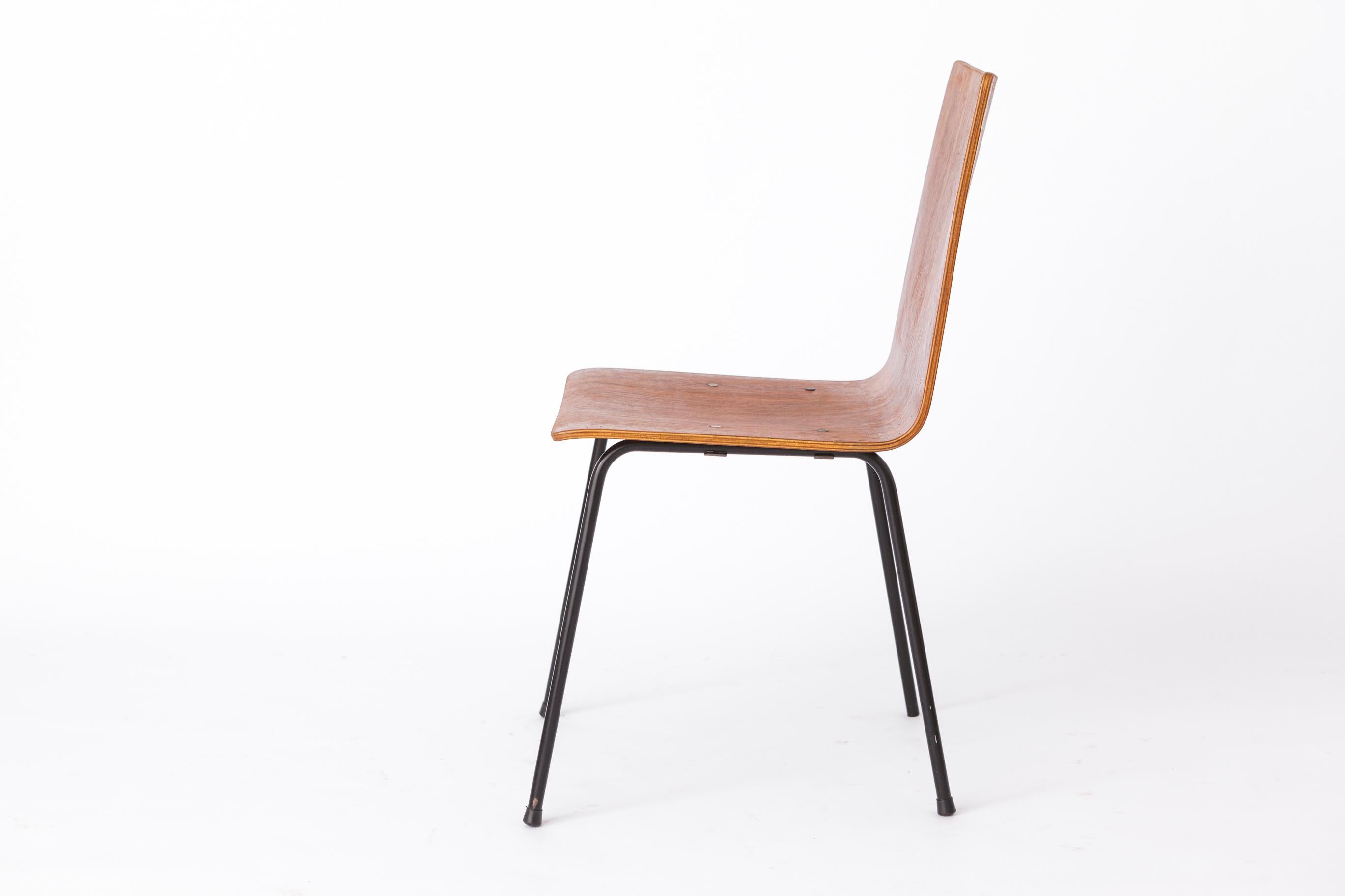 Teak Set of 6 Plywood Vintage Chairs 1960s - German Design For Sale